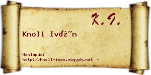 Knoll Iván névjegykártya